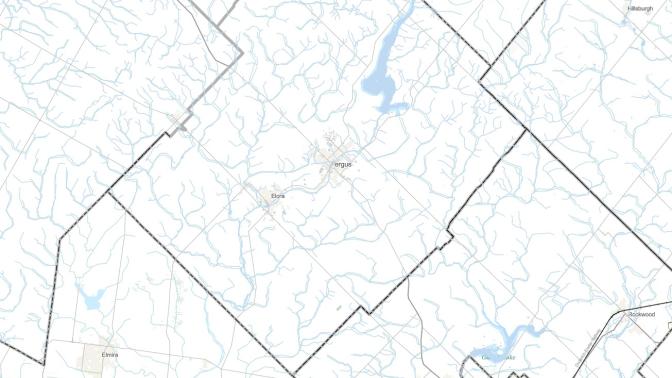 Zoomed in map of Centre Wellington