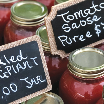 Pickled Eggplant and Tomato Saosa Puree jars