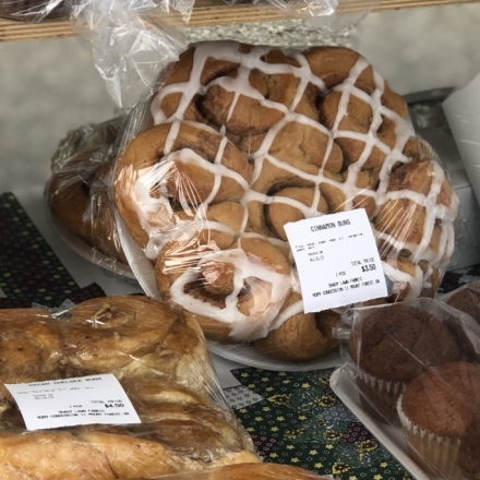 Bakery items on display for sale