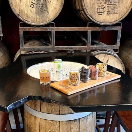 beer barrels in a distillery