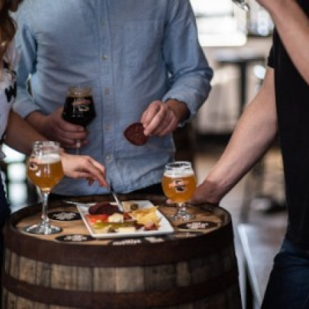 People served with beer and snacks