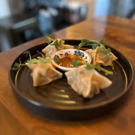 dumplings on a plate