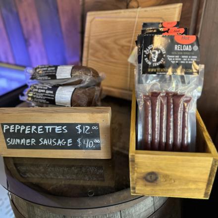 pepperettes and summer sausage on display