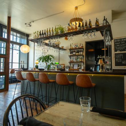 interior of a stylish restaurant or bar