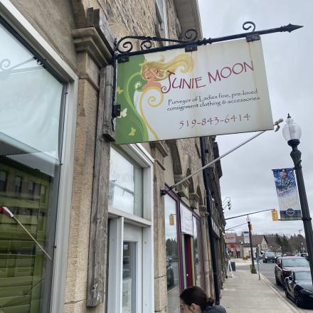 Front sign of Junie Moon Thrift
