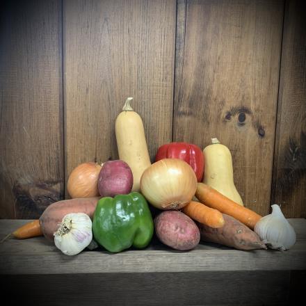 pile of farm grown vegetables