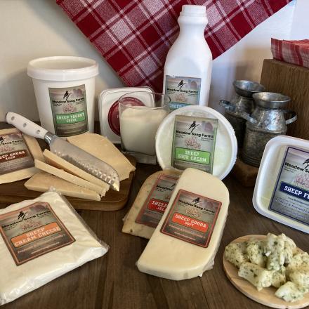 variety of local cheese and dairy products