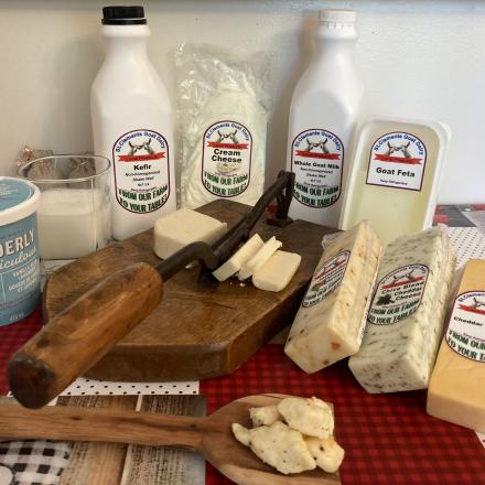 variety of local cheese and dairy products