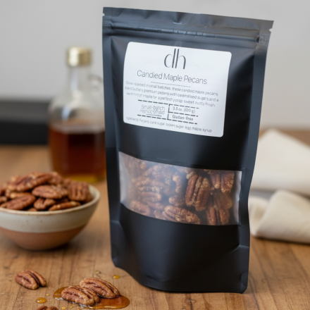 sealed bag of roasted pecans