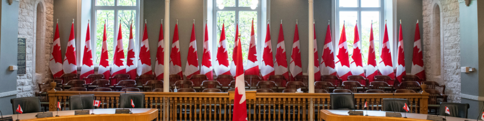 Canadian Flags in Council Chambers