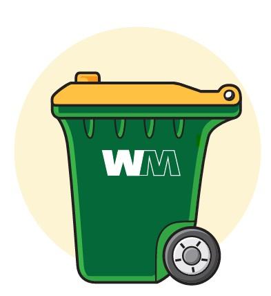 64 gallon rolling recycling cart green and yellow in colour
