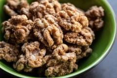 shelled walnuts in a bow