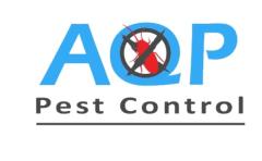 A business logo which reads "AQP Pest Control". In the circle of the "Q" is a bug covered by an "X".