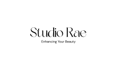 White background with black text that reads "Studio Rae. Enhancing Your Beauty."