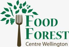 Food Forest Centre Wellington logo with fork, produce and tree leaves