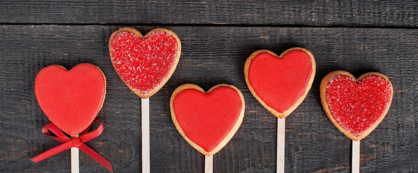 Heart shaped sugar cookie pops